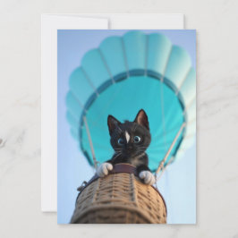 Cartão De Festividades Para cima, para cima e para fora com Felini o gato