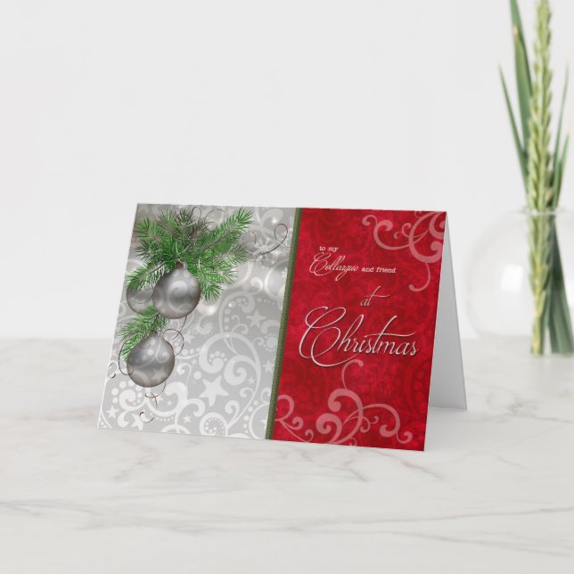 Cartão De Festividades para Colega/Colega de Trabalho no Natal (Frente)