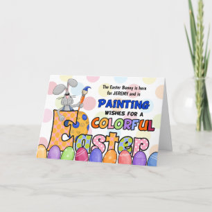 Cartão De Festividades Para Crianças e Páscoa Coelhinhos de Páscoa Ovos d