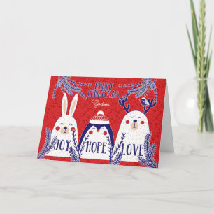 Cartão De Festividades para Criaturas de Woodland do Povo de Godson