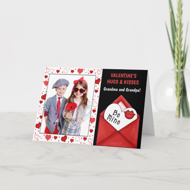 Cartão De Festividades para Dias de os namorados para avós Foto de Netos (Frente)