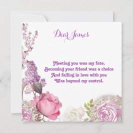 Cartão De Festividades Para Ele Dias de os namorados Doces Rosas De Vinta