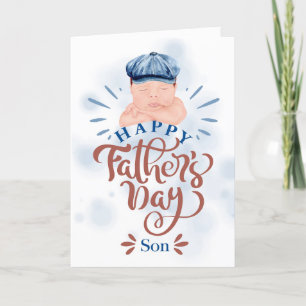 Cartão De Festividades para Filho do Dia de os pais Cute Baby Boy