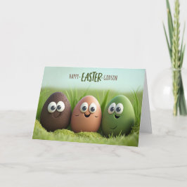 Cartão De Festividades para Godson Funny Easter Ovos e Humor Bobo