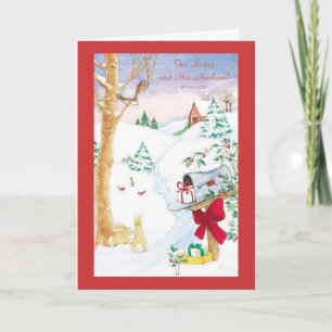 Cartão De Festividades Para Irmã e Seu Marido Com Amor