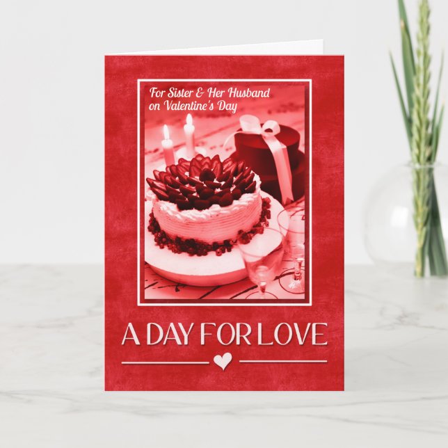 Cartão De Festividades para Irmã e Seu Marido em Dia de os namorados (Frente)