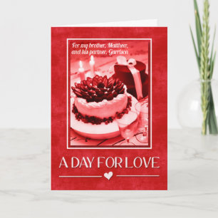 Cartão De Festividades para Irmão e Seu Parceiro no Dia de os namorados