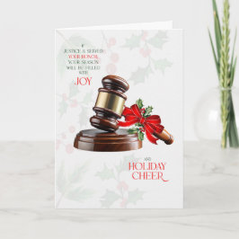 Cartão De Festividades para Juiz Martelo Judicial Veredito de Alegria e F