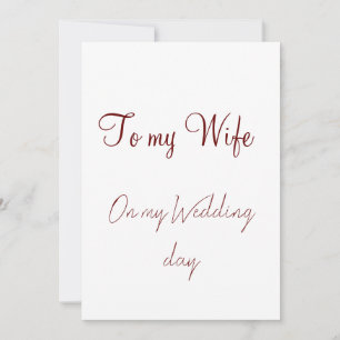 Cartão De Festividades para minha esposa no dia do meu casamento