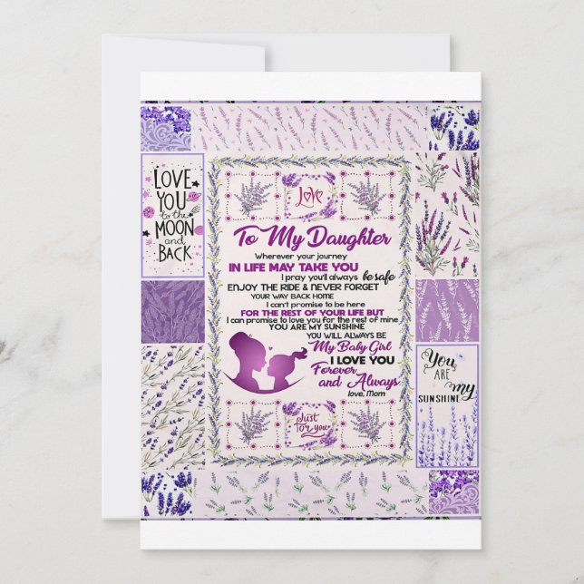 Cartão De Festividades Para minha filha, minha menina eu te amo para semp (Frente)