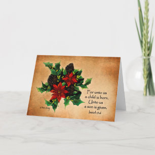 Cartão De Festividades Para nós, uma Criança é nascer. (Cartão de Natal)