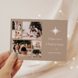 Cartão De Festividades Para nós, uma criança é o Natal da Colagem de Foto