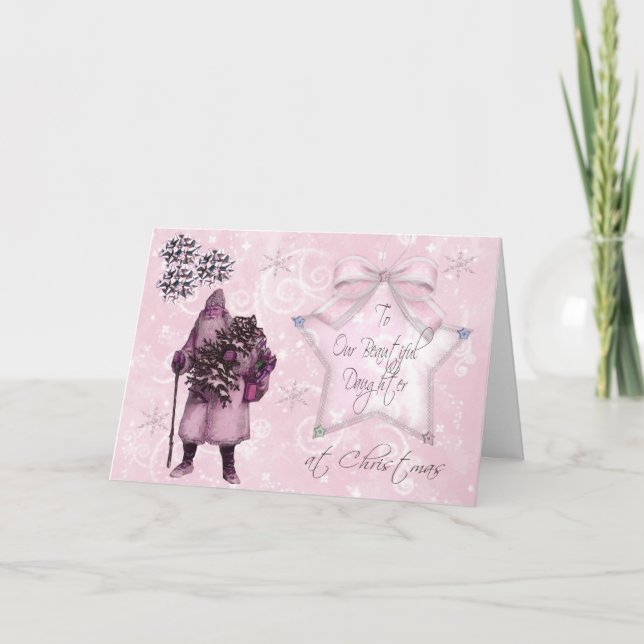 Cartão De Festividades Para nossa filha no Natal (Frente)