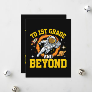 Cartão De Festividades para o 1º ano e além Aluno Astronauta