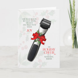 Cartão De Festividades para o Cortador de Cabelo e Barba Cheer