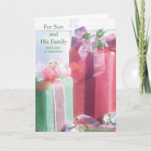 Cartão De Festividades Para o Filho e sua Família com amor no Natal