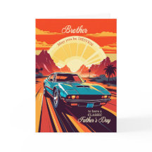 Para o irmão no carro clássico do Dia de os pais, 