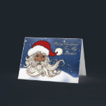 Cartão De Festividades Para o mentor, papai noel preto com feliz Christm<br><div class="desc">O papai noel de vista tradicional de um afro-americano do divertimento dirige com detalhe da neve,  muito festivo e alegre com uma sensação feliz,  eu projetei-a assim que a cabeça do papai noel é proeminente e está para fora bonito</div>