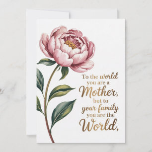 Cartão De Festividades Para o Mundo Você É uma Mãe