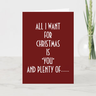 CARTÃO DE FESTIVIDADES PARA O NATAL, TUDO O QUE EU QUERO É "VOCÊ" E MIS