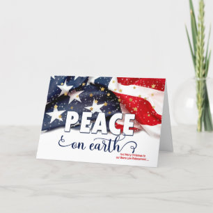 Cartão De Festividades para Polícia Paz na Terra Bandeira Americana
