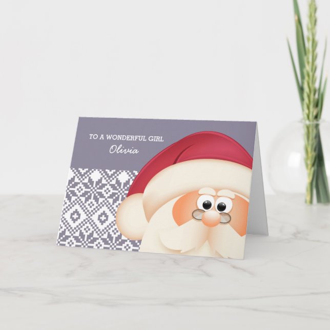 Cartão De Festividades Para um garoto especial do Papai Noel. Natal (Frente)