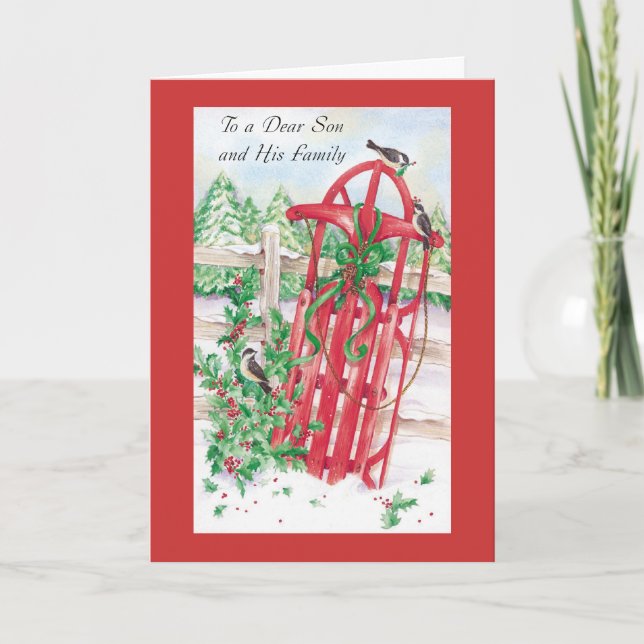 Cartão De Festividades Para um querido filho e sua família (Frente)