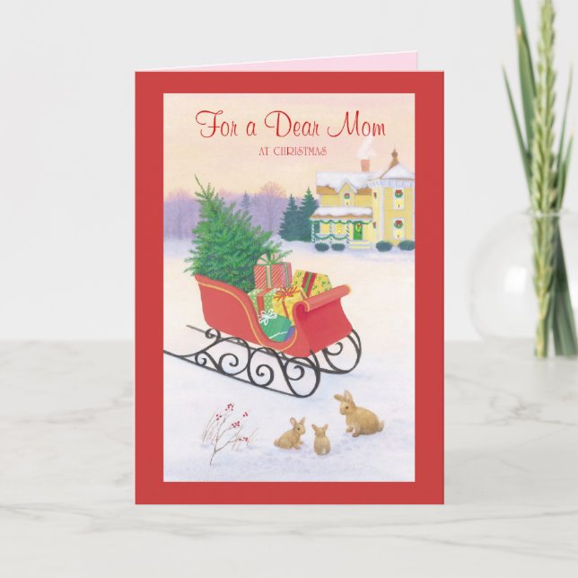 Cartão De Festividades Para uma cara mamã no Natal (Frente)