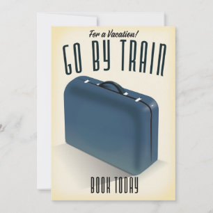 Cartão De Festividades Para uma Férias! Ir de trem