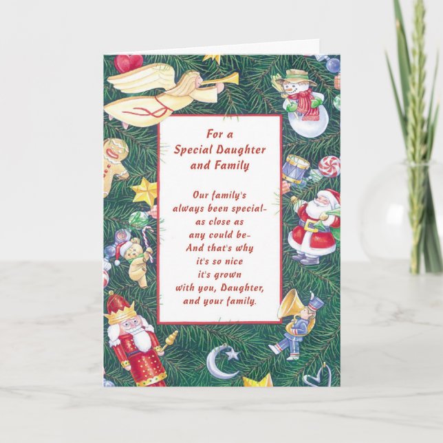 Cartão De Festividades Para uma filha e família especiais (Frente)