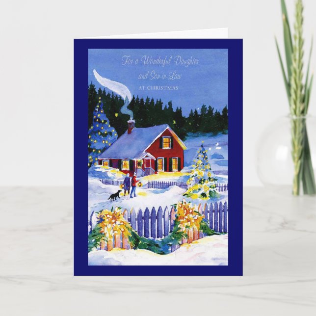 Cartão De Festividades Para uma filha e um genro maravilhosos (Frente)