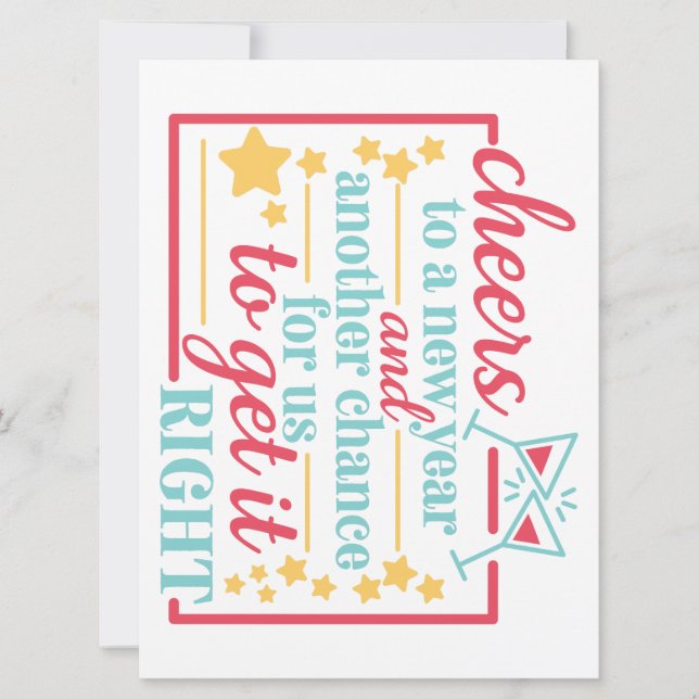 Cartão De Festividades Parabéns a um Novo Ano (Frente)