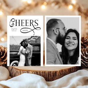 Cartão De Festividades Parabéns Ano Novo Moderno Chic Stylish 2 Fotos