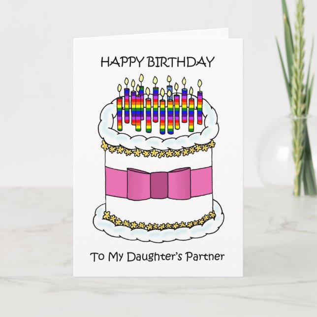 Cartão De Festividades Parabéns ao parceiro lésbico da filha (Frente)