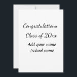Cartão De Festividades Parabéns classe de nome de ano de adição escola co<br><div class="desc">design</div>