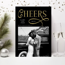 Cartão De Festividades Parabéns Feliz Ano Novo Moderno Chic 2 Foto