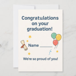 Cartão De Festividades Parabéns Pequeno Graduado! Personalizado para Cria