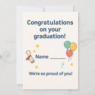 Cartão De Festividades Parabéns Pequeno Graduado! Personalizado para Cria