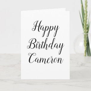 Cartão De Festividades Parabéns Preto e Branco para ele