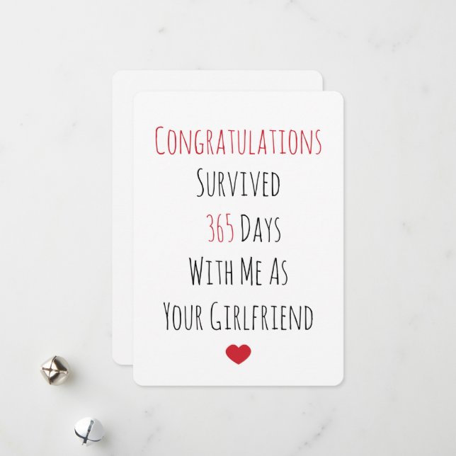 Cartão De Festividades Parabéns Sobrevividos 365 Dias (Frente/Verso In Situ)