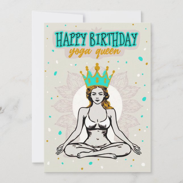 Cartão De Festividades Parabéns Yoga Queen Card (Frente)