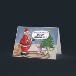 Cartão De Festividades Parada engraçada do papai noel da menina que julga<br><div class="desc">Parada engraçada do papai noel da menina que julga me cartão de Natal</div>