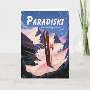 Cartão De Festividades Paradiski Tarentaise Valley, França, Ski poster.