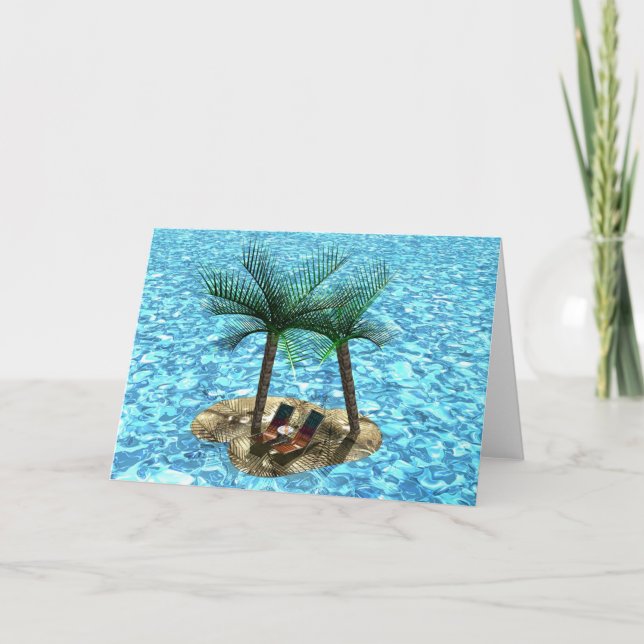 Cartão De Festividades Paraíso para Dois (Frente)