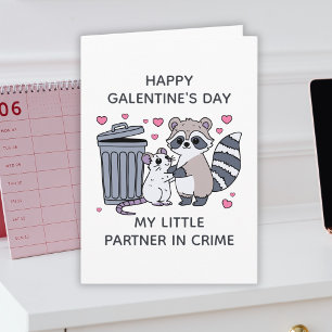 Cartão De Festividades Parceira no Crime Galentines Day Divertido