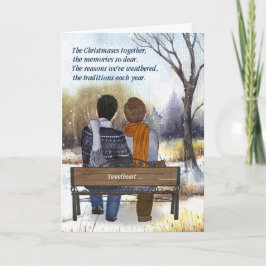 Cartão De Festividades Parceiro de Vida Natal Dois Homens Casal Gay Inver