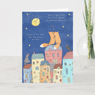 Cartão De Festividades Parceiros de Raposa Whimsical no Amor