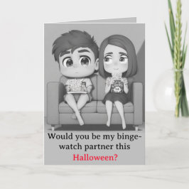 Cartão De Festividades Parceiros Retro Scary Movie-Binge Watch (Versão 2)
