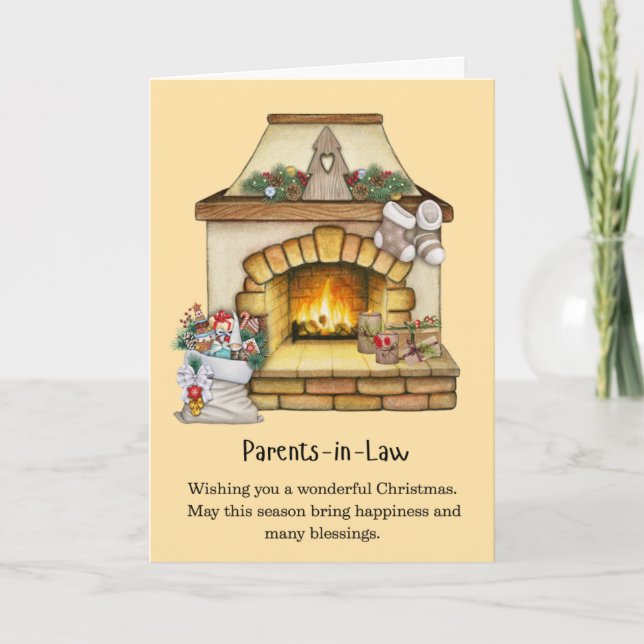 Cartão De Festividades Parents in Law Christmas Folded Holiday Card (Frente)