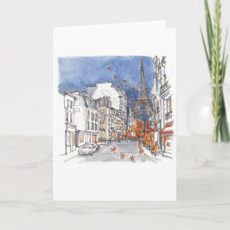 Cartão De Festividades Paris durante a temporada do Chrismas